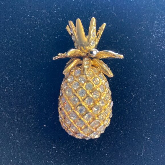 Pineapple Rhinestone Brooch - Picture 1 of 6